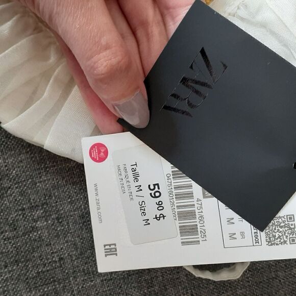 NWT Zara Embroidered Tulle Handbag - Picture 8 of 14